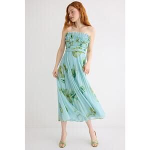 AMUR Blue Cathy Midi Dress Size 10 with Discoloration